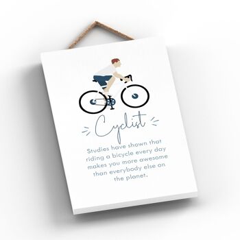 P5167 - Cyclist More Awesome Cycling Themed Bicycle Man Cave Gift Plaque à suspendre en bois 2