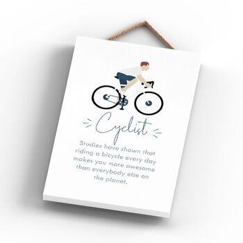 P5167 - Cyclist More Awesome Cycling Themed Bicycle Man Cave Gift Plaque à suspendre en bois 3