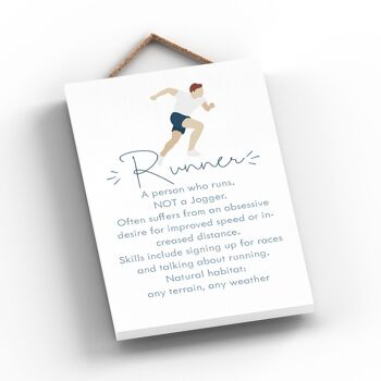 P5172 - Runner Talking About Running Jogger Man Cave Gift Plaque à suspendre en bois 2