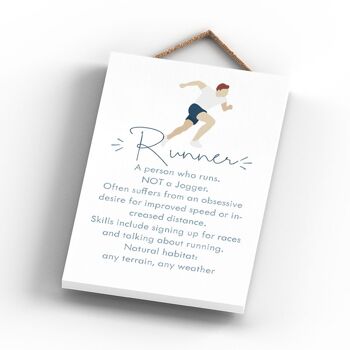 P5172 - Runner Talking About Running Jogger Man Cave Gift Plaque à suspendre en bois 3
