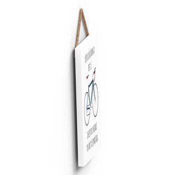 P5175 - Cycling Life Is Like A Bicycle Cyclist Themed Bicycle Man Cave Gift Plaque à suspendre en bois 3