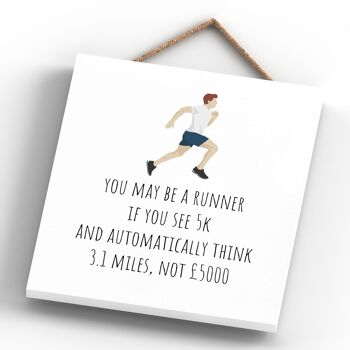 P5178 - Runner If You See 5K Running Themed Jogger Man Cave Gift Plaque à suspendre en bois 4