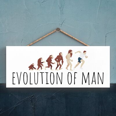 P5187 - Runner Evolution Of Man Running Themed Jogger Man Cave Gift Plaque à suspendre en bois