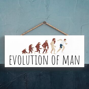 P5187 - Runner Evolution Of Man Running Themed Jogger Man Cave Gift Plaque à suspendre en bois 1