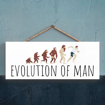 P5187 - Runner Evolution Of Man Running Themed Jogger Man Cave Gift Wooden Hanging Plaque