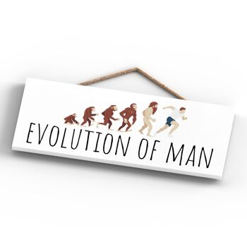 P5187 - Runner Evolution Of Man Running Themed Jogger Man Cave Gift Plaque à suspendre en bois 3