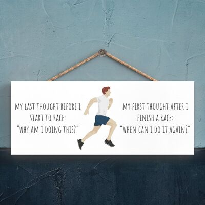 P5188 – Runner My Last Thought Running Themed Jogger Man Cave Geschenk Holzschild zum Aufhängen