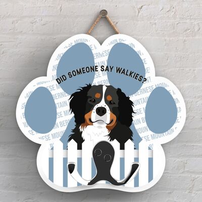 P5314 - BOVARO DEL BERNESE DI KATE PEARSON CANE DI RAZZA ILLUSTRAZIONE PAWPRINT GANCIO PER PIOMBO