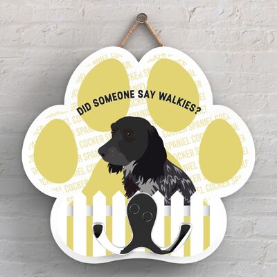 P5327 - COCKER SPANIEL VON KATE PEARSON HUNDEZUCHTE ILLUSTRATION PAWPRINT LEAD HAKEN