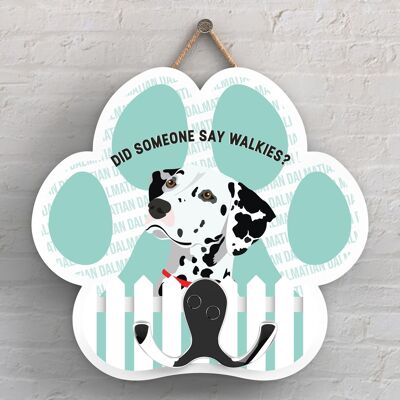 P5331 - DALMATION OF KATE PEARSON DOG BREED ILLUSTRATION PAWPRINT LEAD HOOK