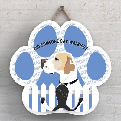P5334 - ENGLISH POINTER OF KATE PEARSON DOG BREED ILLUSTRATION PAWPRINT LEAD HOOK