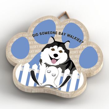 P5340 - HUSKY DE KATE PEARSON CHIEN RACE ILLUSTRATION PAWPRINT CROCHET EN PLOMB 4