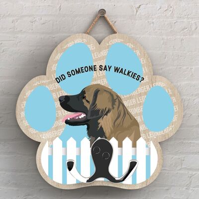 P5345 - LEONBURGER OF KATE PEARSON DOG BREED ILLUSTRATION PAWPRINT LEAD HOOK