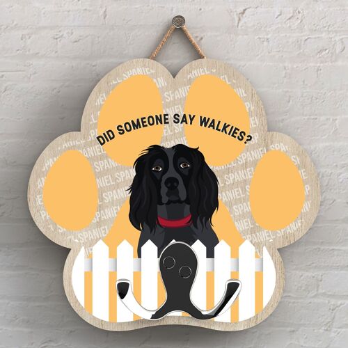 P5353 - SPRINGER SPANIEL OF KATE PEARSON DOG BREED ILLUSTRATION PAWPRINT LEAD HOOK