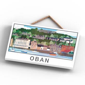 P5367 - Oban Harbour Front Scotlands Landscape Illustration Plaque à suspendre en bois 4