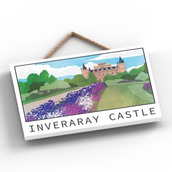 P5381 - Inveraray Castle Scotlands Landscape Illustration Plaque à suspendre en bois 2