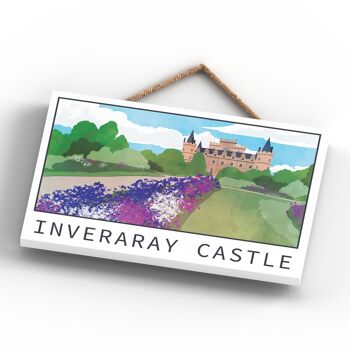 P5381 - Inveraray Castle Scotlands Landscape Illustration Plaque à suspendre en bois 4