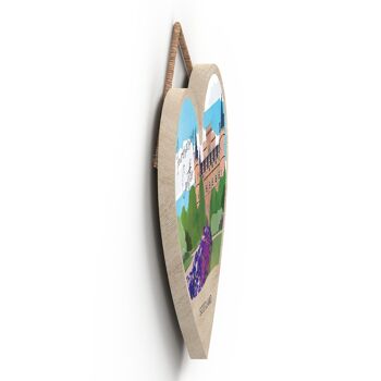 P5383 - Inveraray Castle Scotlands Landscape Illustration Plaque à suspendre en bois en forme de cœur 3
