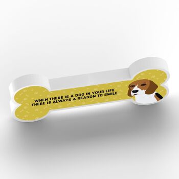 P5391 - Beagle Dog Reason To Smile Katie Pearson Artwork Plaque en os debout 2