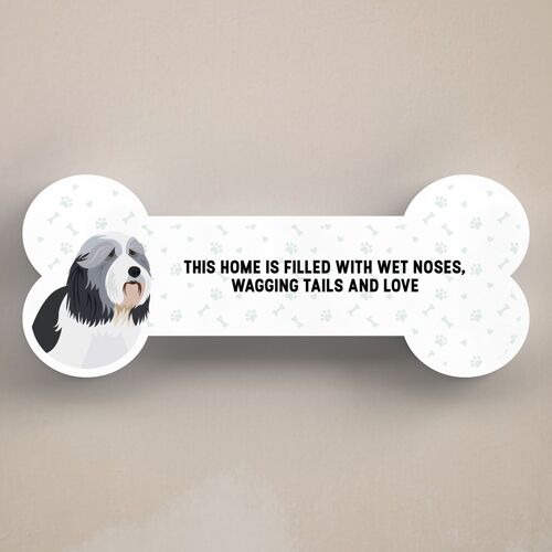 P5394 - Bearded Collie Dog Reason To Smile Katie Pearson Artwork Standing Bone Plaque