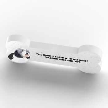 P5394 - Bearded Collie Dog Reason To Smile Katie Pearson Artwork Standing Bone Plaque 4