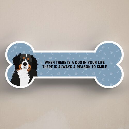 P5399 - Bernese Mountain Dog Reason To Smile Katie Pearson Artwork Standing Bone Plaque