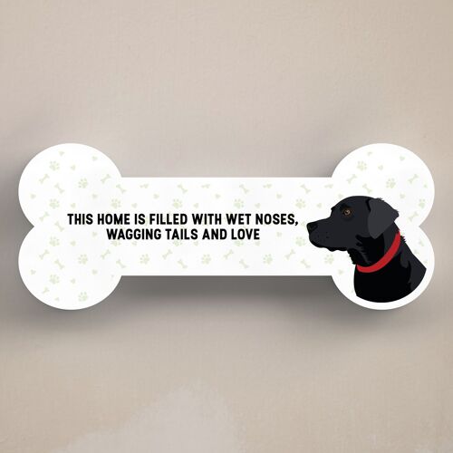 P5402 - Black Labrador Dog Reason To Smile Katie Pearson Artwork Standing Bone Plaque