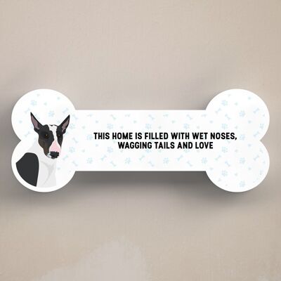 P5410 - Bull Terrier Dog Reason To Smile Katie Pearson Artwork Standing Bone Plaque