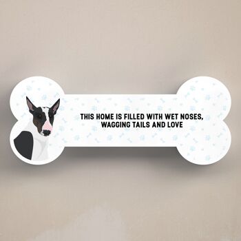 P5410 - Bull Terrier Dog Reason To Smile Katie Pearson Artwork Standing Bone Plaque 1