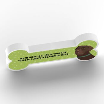 P5417 - Chocolate Labrador Dog Reason To Smile Katie Pearson Artwork Standing Bone Plaque 2