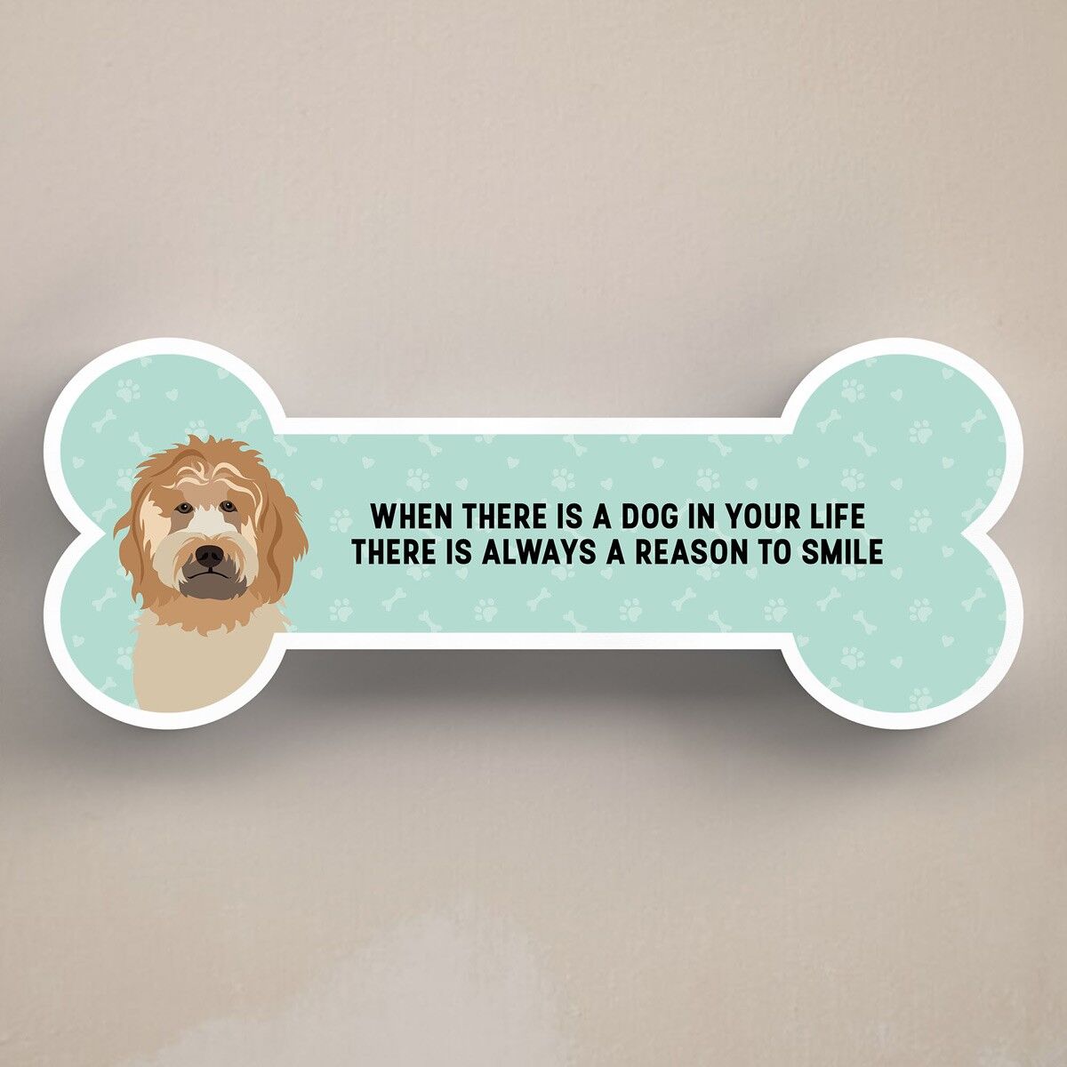 P5423 – Cockapoo Dog Reason To Smile Katie Pearson Artwork Standing Bone Plaque