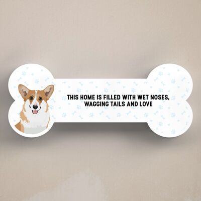 P5428 - Corgi Dog Reason To Smile Katie Pearson Artwork Standing Bone Plaque