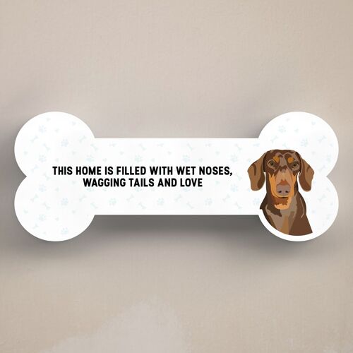 P5432 - Dachshund Dog Reason To Smile Katie Pearson Artwork Standing Bone Plaque