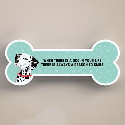 P5433 - Dalmation Dog Reason To Smile Katie Pearson Artwork Standing Bone Plaque