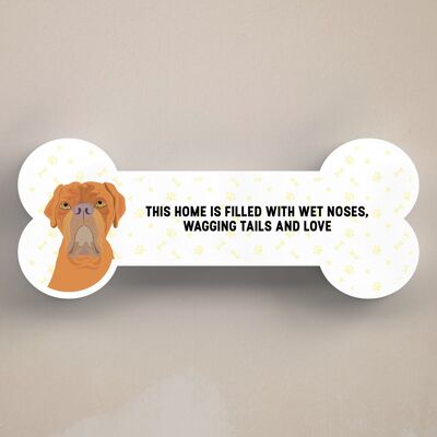 P5438 – Dogue de Bordeaux Dog Reason To Smile Katie Pearson Artwork Standing Bone Plaque