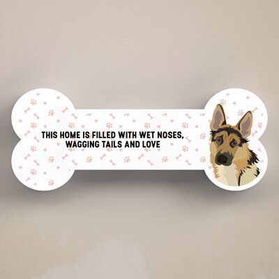 P5444 - German Shepherd Dog Reason To Smile Katie Pearson Artwork Standing Bone Plaque