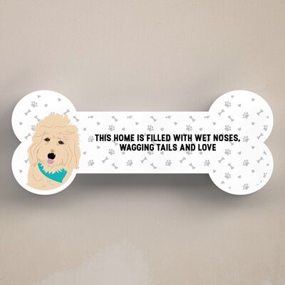 P5448 – Goldendoodle Dog Reason To Smile Katie Pearson Artwork Standing Bone Plaque