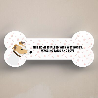 P5450 - Greyhound Dog Reason To Smile Katie Pearson Artwork Standing Bone Plaque