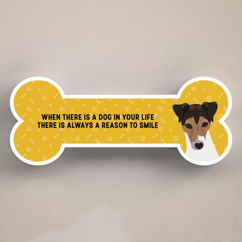 P5453 - Jack Russell Dog Reason To Smile Katie Pearson Artwork Standing Bone Plaque