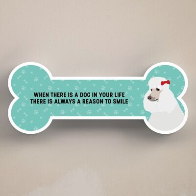 P5463 - Caniche Dog Reason To Smile Katie Pearson Artwork Plaque en os debout