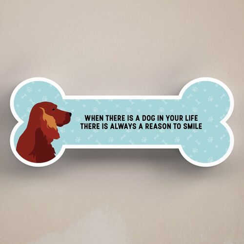 P5467 - Red Setter Dog Reason To Smile Katie Pearson Artwork Standing Bone Plaque