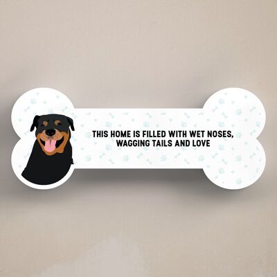 P5470 – Rotweiler Dog Reason To Smile Katie Pearson Artwork Standing Bone Plaque