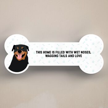 P5470 - Rotweiler Dog Reason To Smile Katie Pearson Artwork Plaque en os debout 1