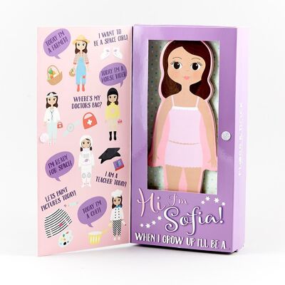 Muñeca de madera magnética para vestir - Sofia