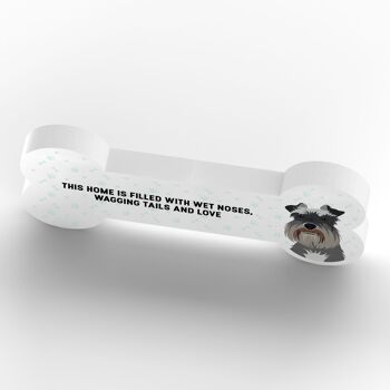 P5472 - Schnauzer Dog Reason To Smile Katie Pearson Artwork Standing Bone Plaque 4