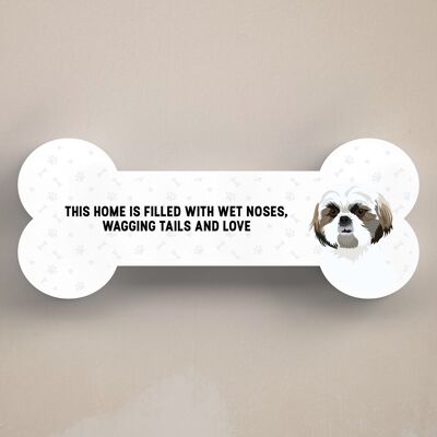 P5474 – Shih Tzu Dog Reason To Smile Katie Pearson Artwork Standing Bone Plaque