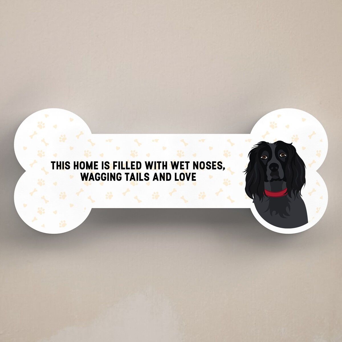 P5478 - Spaniel Dog Motivo per sorridere Katie Pearson Artwork Targa in osso in piedi