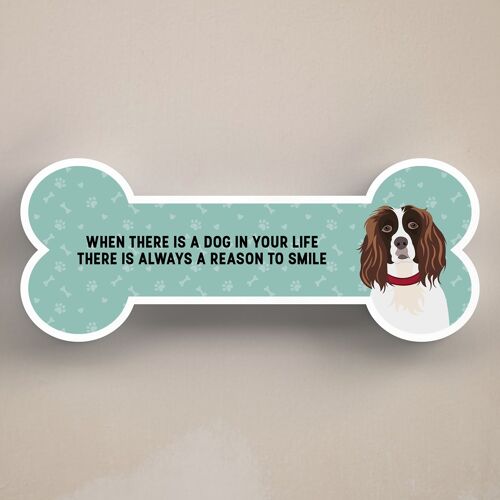 P5481 - Spaniel Dog Reason To Smile Katie Pearson Artwork Standing Bone Plaque