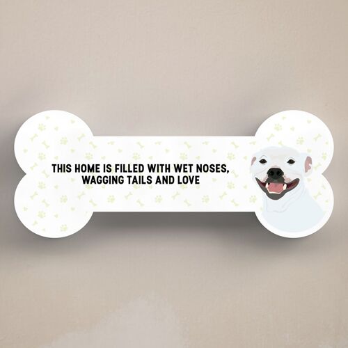 P5484 - Staffie Dog Reason To Smile Katie Pearson Artwork Standing Bone Plaque