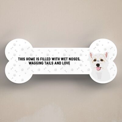 P5488 - Westie Spaniel Dog Reason To Smile Katie Pearson Artwork Placa de hueso de pie